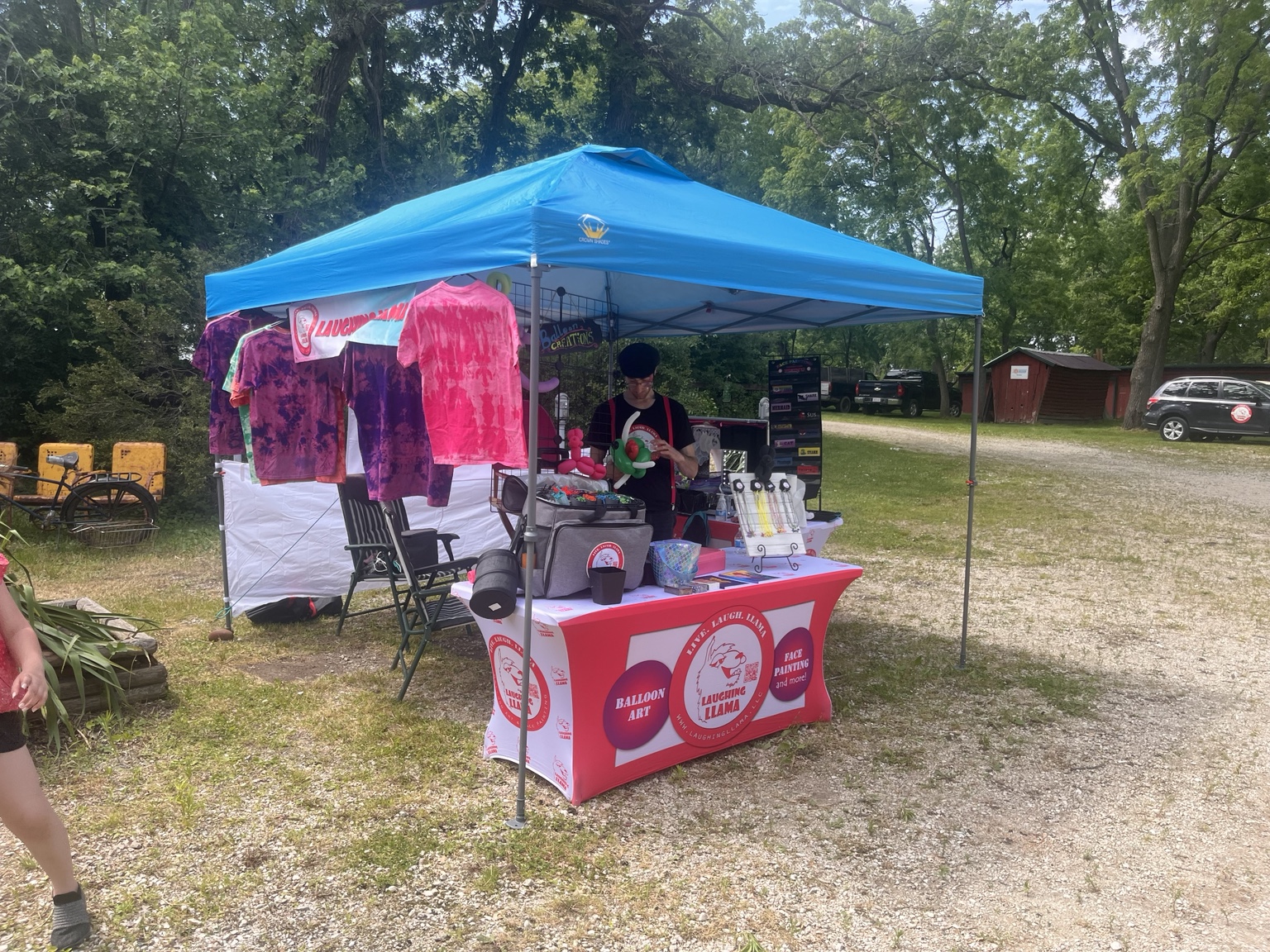 Laughing Llama event setup outdoors in Southeastern Wisconsin.