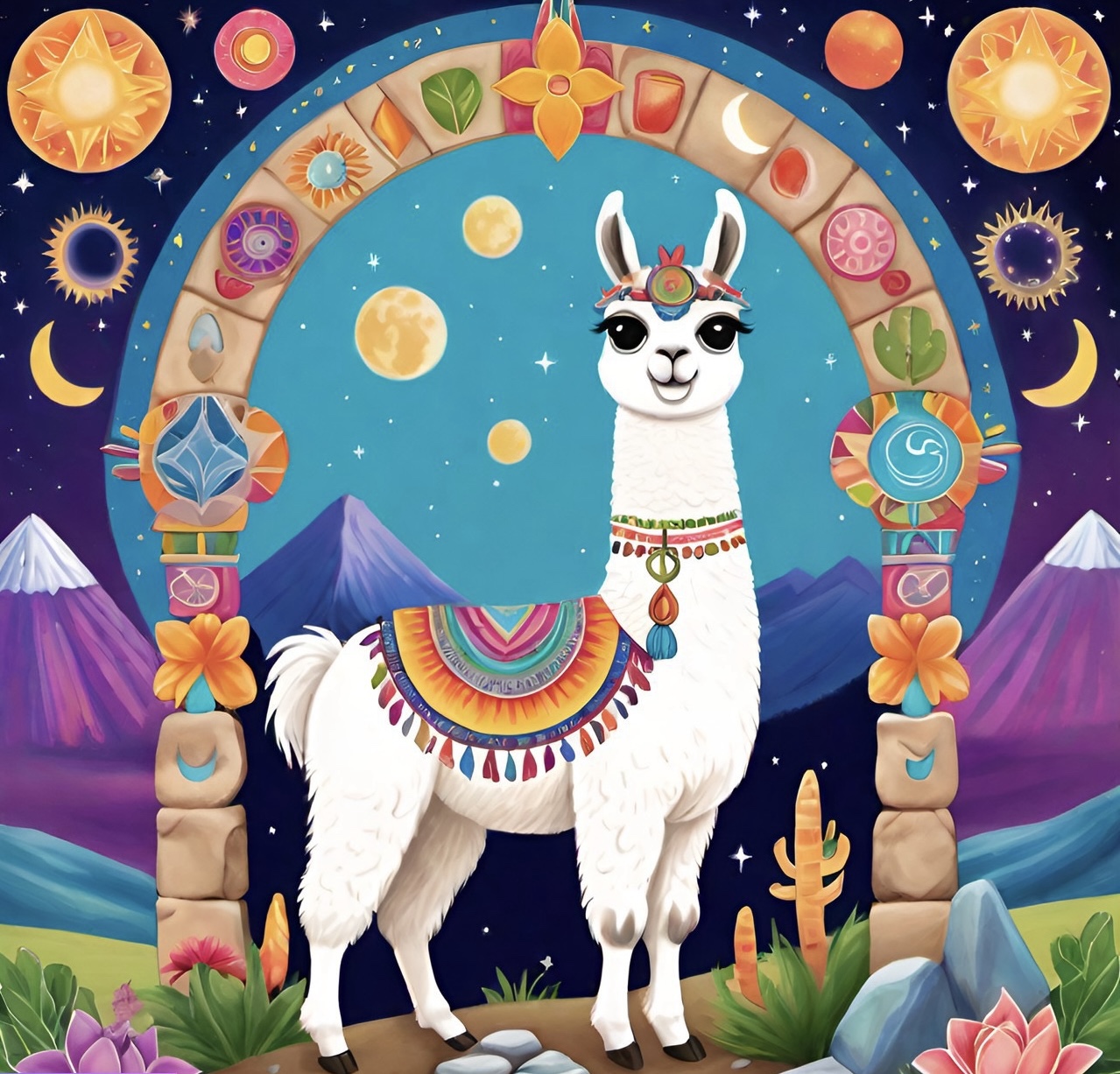 Celestial Chronicles: Daykeepers’ Harmonic Voyage in Llamalandia